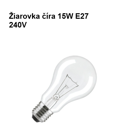 Žiarovka číra 15W E27 240V