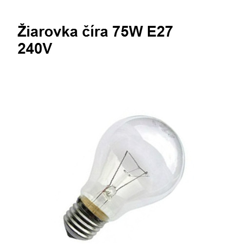 Žiarovka číra 75W E27 240V