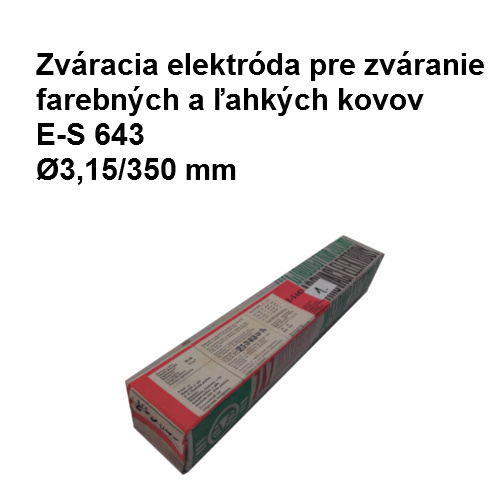 Elektróda pre farebné a ľahké kovy E-S 643, Ø3,15/350 mm
