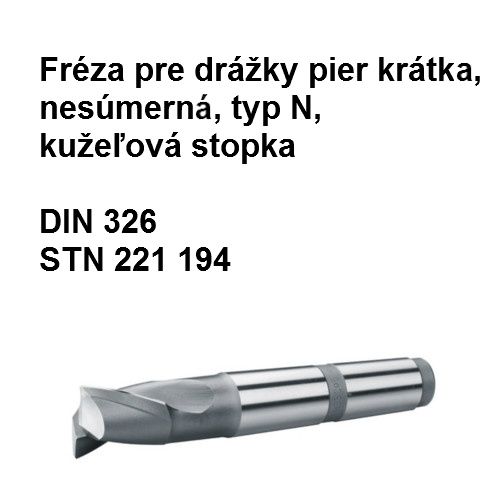 Fréza pre drážky pier krátka, nesúmerná, typ N s kuž. stopkou   40x4, HSS 02