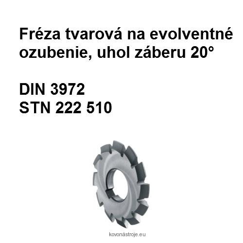 Fréza tvarová na evolventné ozubenie, uhol záberu 20° M9x20xIx7 K A2 307