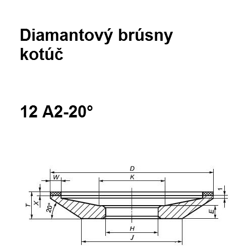 Diamantový brúsny kotúč 12 A2-20° 125/100, 125x10x1,5x32