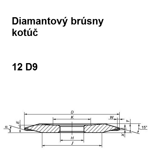 Diamantový brúsny kotúč 12 D9 125/100, 150x16x3x32