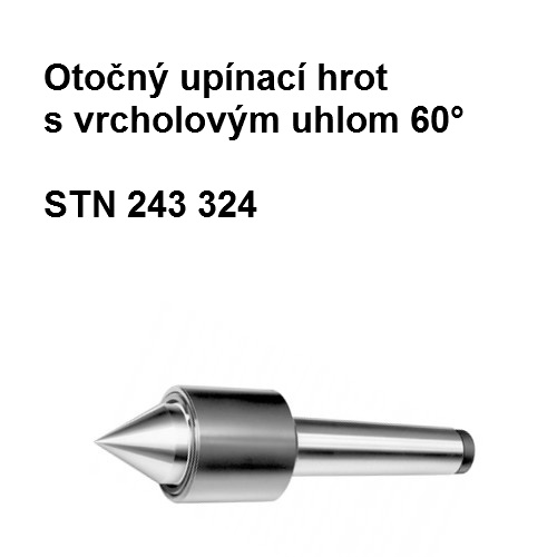 Otočný upínací hrot s vrcholovým uhlom 60° PZKK-S1