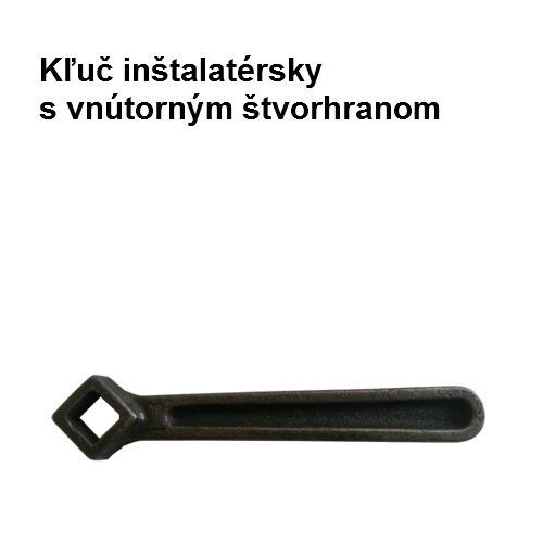 Kľúč na plynový ventil, štvorhran MO 36 čierny 