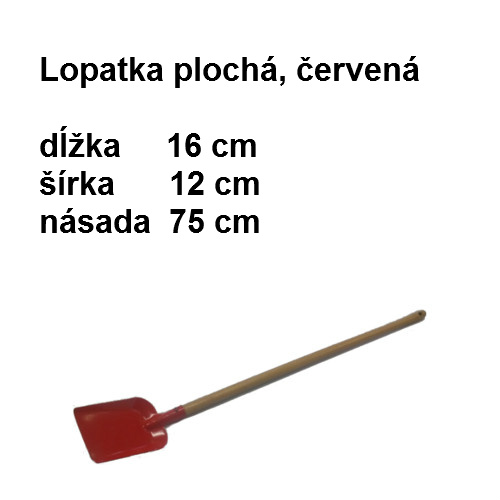 Detská lopatka plochá červená 75cm