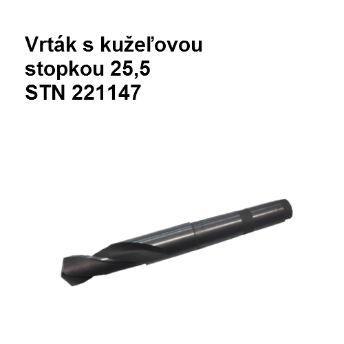 Vrták s kužeľovou stopkou, pre súradnicové vrtáčky, 25,5 mm Mk3/12mm