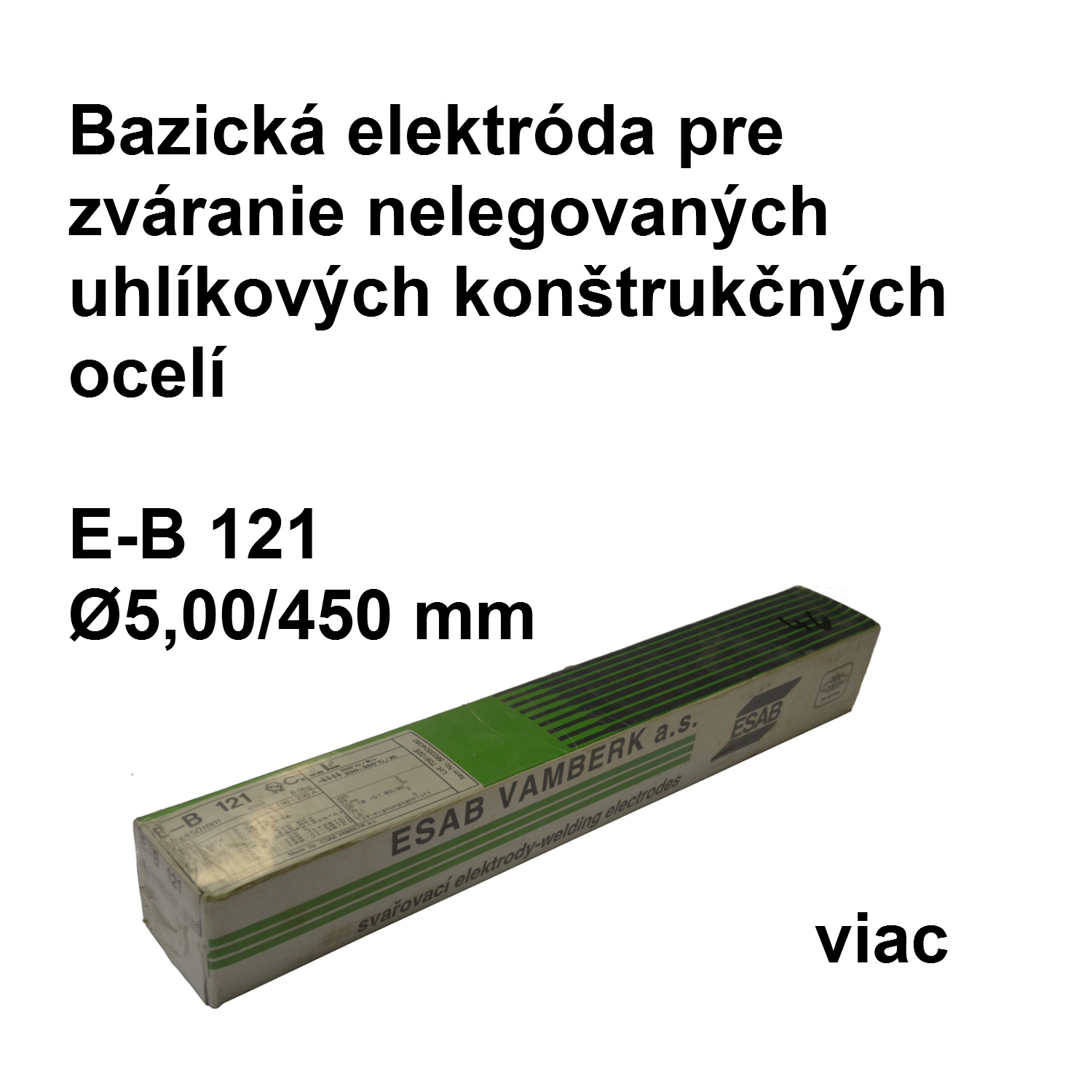 Elektróda bazická E-B 121,  ?5,00/450 mm