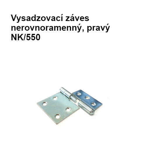 Vysadzovací záves nerovnoramenný pravý NK/550