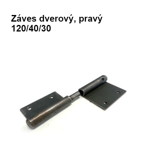 Záves dverový 120/40/30mm, pravý