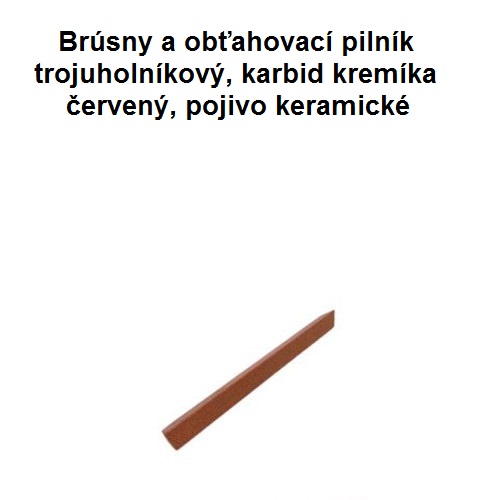 Brúsny pilník trojuholníkový 10x100 stredne drsný červený