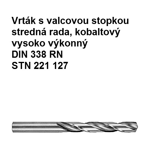 Kobaltový vrták s valcovou stopkou vysoko výkonný stredná rada 9mm  HSSCo5